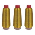 3X Computer Cross-Stitch Embroidery Threads 3000M Sewing Thread Line Textile Metallic Yarn Woven Embroidery Line Golden.