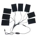 8 In 1 Clothes Heating Pad With USB Charg 5V Caon Fiber Heating Pad Electric Heating Sheet For Clothes Vests -black. 