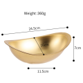 1 PCS Stainless Steel Golden Ingot Bowl Korean Salad Bowl Korean Cuisine Tableware M. 