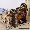 3D Wooden Puzzle Marble Run Set DIY Assemble Mechanical Model Building Kits STEAM Educational Toys for Adult Kids Birthday Gifts Superman. 
