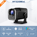 HY320 Mini HD Projector Android 11 Portable Wireless Projector for Movies Gaming and Streaming.