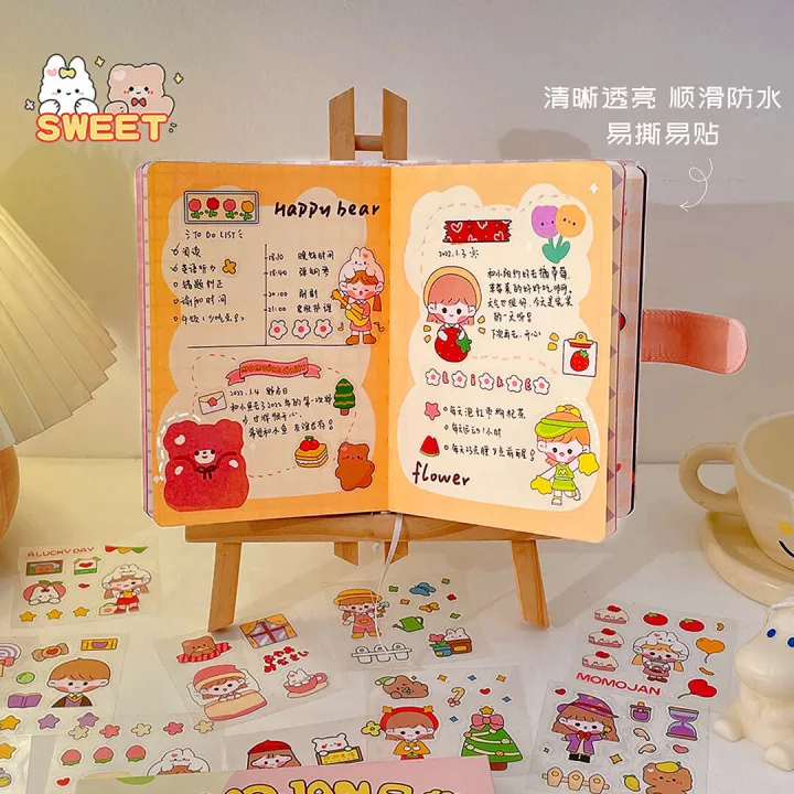 MOMO%20Sauce%20Cartoon%20Handheld%20Tent%20Set%20of%20100%20Cute%20Stickers%20PET%20Waterproof%20Transparent%20Cup%20Sticker%20Picture%20-%20Image%204