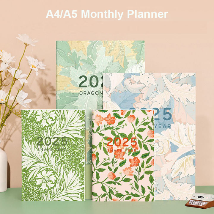 【Best value】 2025 Monthly Planner Calendar Book 24 Sheets A4/A5 Notepad Easily Organize Plan Create for Work Meeting School Journal Daily Use