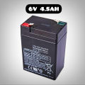 6 Volt 4.5Ah Rechageable Lead-Acid Battery. 