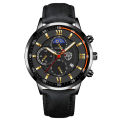 DEYROS Men's Watch Fashion Men's Business Leather Calendar Watch Men's Student Luminous Quartz Watch Cross-Border Hot.