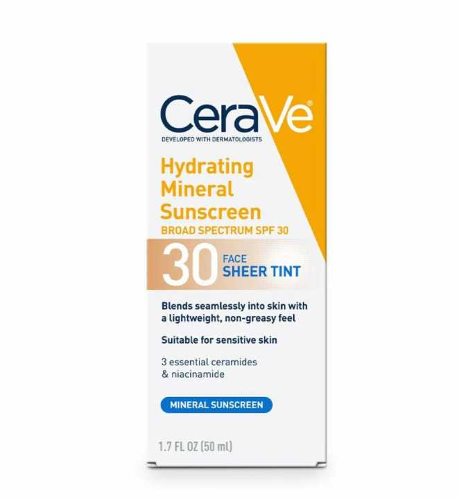 CeraVe ydrating ineral Sunscreen with Sheer int S 30 (50ml)