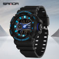 SANDA Youth Colorful Cool Sports Waterproof Personalized Digital LED Men Watch Gift Tiktok Same Style SD3310. 