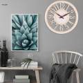 Large Retro Wall Clock Silent Non-Ticking Battery Operated Vintage Hollow Arabic Numerals.