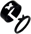 Butterfly King and Queen Couple Ring Set In Titanium Colour.