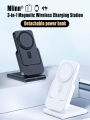 3 in 1 Wireless Charging Station Foldable Fast Charger Stand with Portable Battery Power Bank for MagSafe iPhone 15/14/13/12.