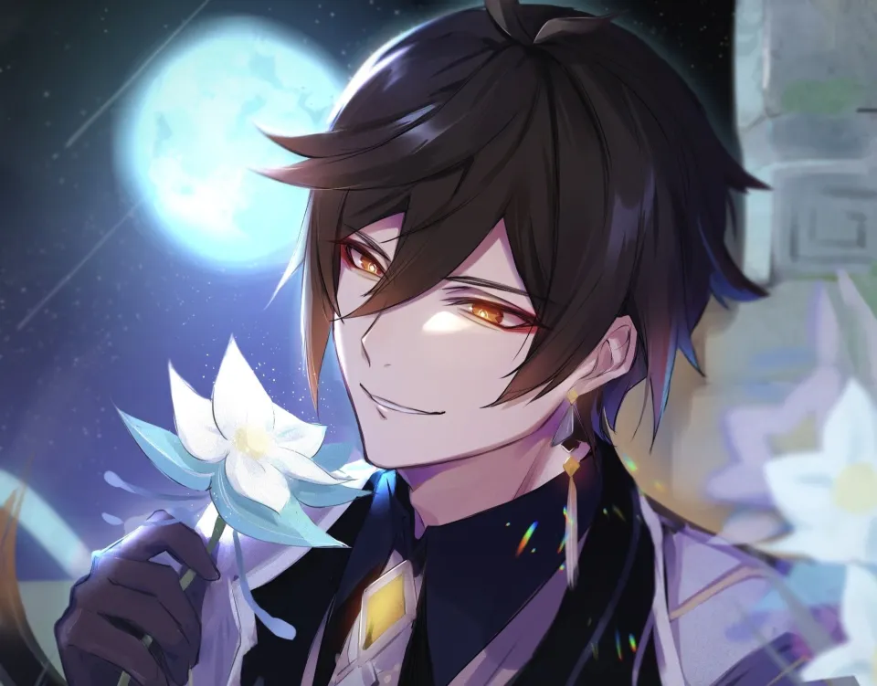 2023 New Anime Genshin Impact Earrings Zhongli Long Tassel Ear