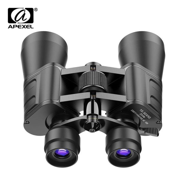 APEXEL 10-30X50 Binoculars Long Range High Magnification Compact HD Powerful Binoculars for Camping Equipment