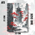 Notebook Japanese Traditional Village Design Writing Journal Pad K772. 