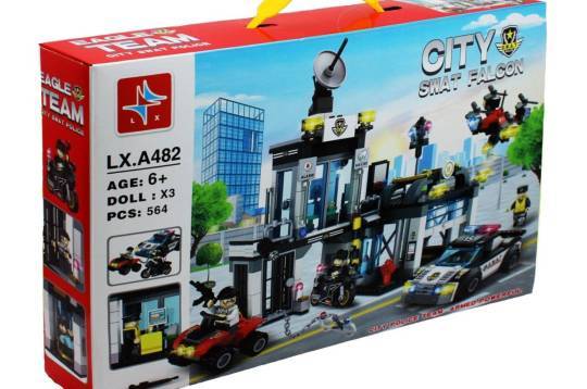 City Police SWAT Station Building Blocks Set 564PCS, SWAT Station Playset Kit with S.W.A.T Cop Car, Motorcycle, ATV, Drone, Police Chase Game Building Toys Xmas Gifts for Boys Kids Ages 6+