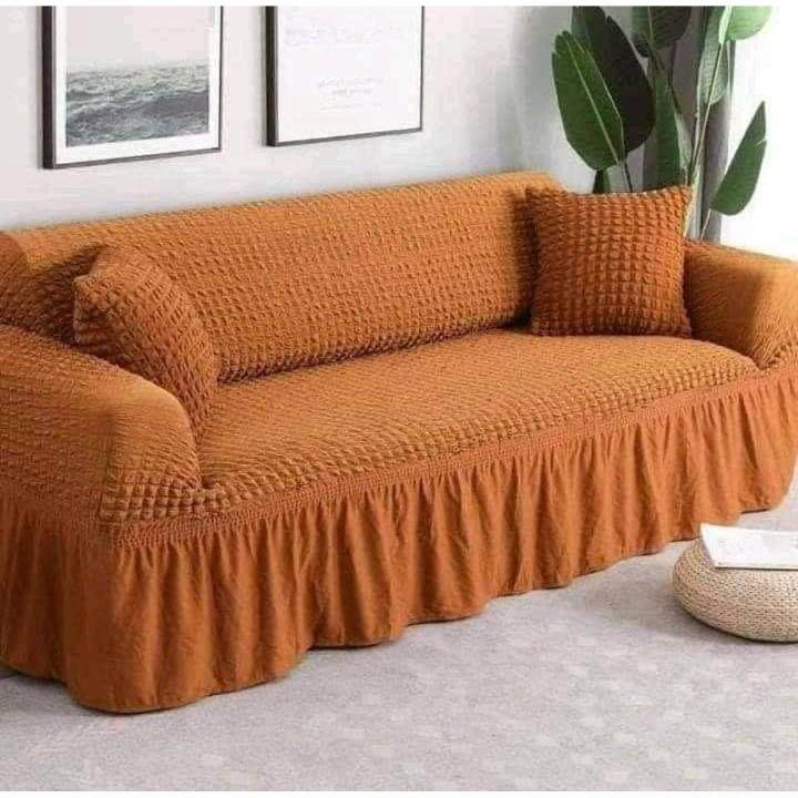 Sofa & chair cover স্প্যানডেক্স 3 সিটস সোনালী রঙের সোফা কভার (সোফা কভার)