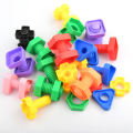 5 Set Screw Building Blocks Nut Shape Match Puzzle Toys For Children Infant Montessori Shape Color Recognize Educational Toys. 