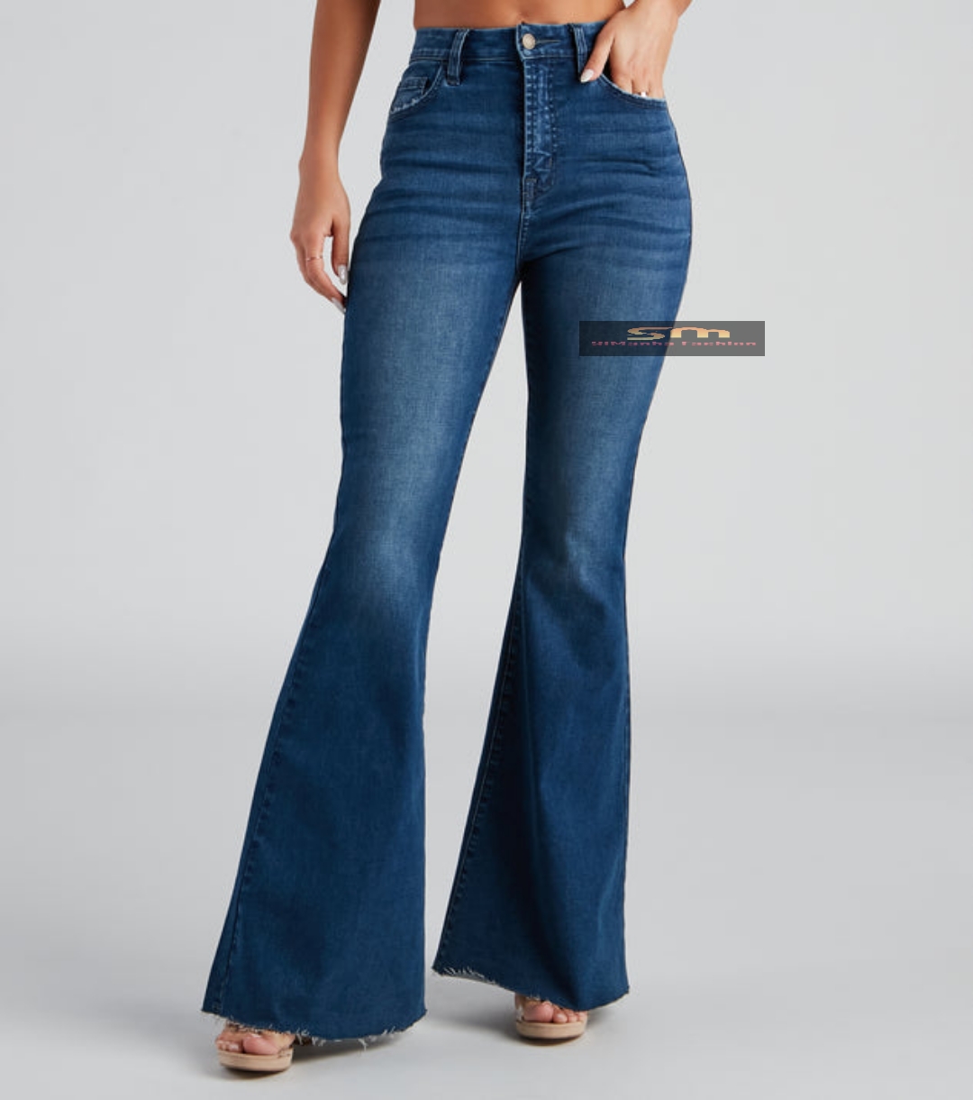 Ladies high waisted flare (Fish cut) jeans