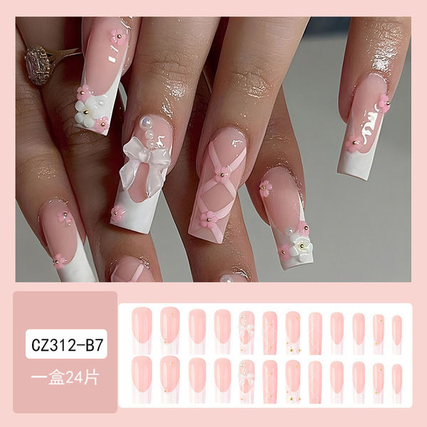 24 Pcs Fake Nails Box For Women Liquid Glue - Fake Nails