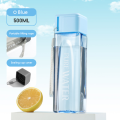500ml Simple Square Transparent Water Bottle Portable Sport Cup For Drinking Kitchen Tools Water Bottle For School Gym Travel.