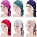 【beauty code store】Muslim Modal Cotton Elastic Turban Cap Head Pirate Hat Cancer Bandanna Cap Chemo Hair Loss Cover Beanie Scarf.