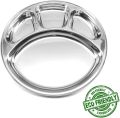 4 compartment Stainless steel Round plate.