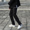 FOGStyle Retro High Street Breasted Split Functional Workwear Jeans Men's Beautiful High Fashion Slim Fit Ankle Tight Trousers. 