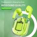 ACEFAST T6 Wireless Earbuds, Bluetooth Headphones with ENC Noise Canceling Translucent Earphones, HiFi Dual Stereo Microphone Mini in-Ear Earbuds with Charging Case and LED Digital Display Green. 