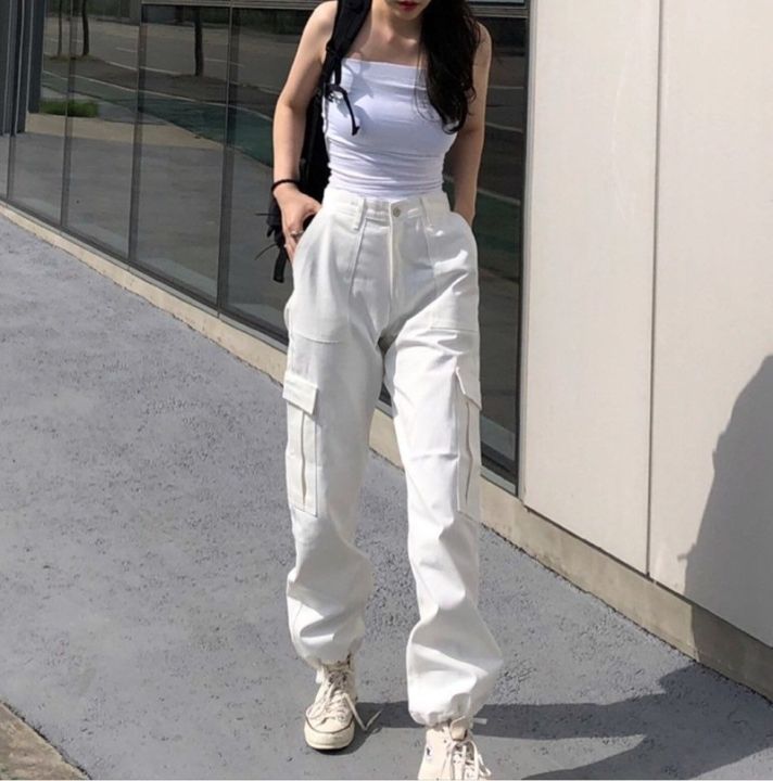 Pants%20Women%20Casual%20Solid%20Cargo%20Trousers%20Uni%20Chic%20Retro%20BF%20Streetwear%20Kpop%20Beam%20Feet%20Full%20Popular%20Simple%20Daily%20-%20Image%204