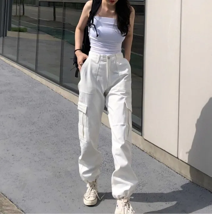 Pants%20Women%20Casual%20Solid%20Cargo%20Trousers%20Uni%20Chic%20Retro%20BF%20Streetwear%20Kpop%20Beam%20Feet%20Full%20Popular%20Simple%20Daily%20-%20Image%204
