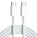 For 15 Macaron Data Cable Dual Type-C Fast Charging Braided Data Cable C to C 60W 100cm Charging Cable,Gray White Easy to Use. 