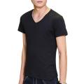 Summer Men T-shirt Round Neck V Neck Short Sleeve Pullover Tees Solid Color Soft Breathable Thin Simple Style Casual Men Top. 