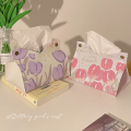 Leather Tulip Drawer Modern Tissue Box Creative Napkin Case Home Decoration Office Desktop Ornaments Simple Tissue Storage. 