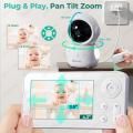 WiFi Baby Monitor with App Control 2K 3MP Baby Camera Monitor 4.3” Screen Night Vision 2-Way Talk Baby Phone RGB Light SD Card. 