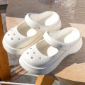 Summer Clogs slippers Women Slides Shoes Platform Holes Sandals Solid Color Soft Sole Slipper 2024 Outdoor Casual Beach Sandals.