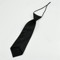 3X Solid Black Polyester Elastic Slim Necktie Neck Tie for Child.