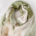 Gradient Lily Print Pretty Women Elegant Chiffon Georgette Bandana Scarf Summer Beach Sunscreen Thin Shawl.