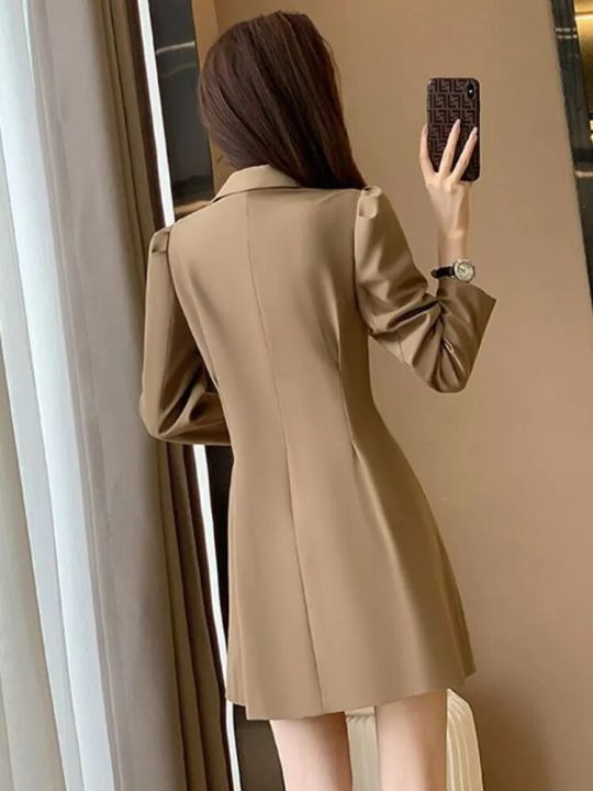 Office%20Lady's%20Long%20Sleeve%20Dresses%20Women%20Young%20Elegant%20Fashion%20Notched%20Autumn%20New%20Simple%20Chic%20High%20Waist%20Korean%20Version%20All-match%20-%20Image%205