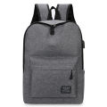 Cross-border rechargeable USB business backpack 2024 new simple solid color student backpack multi-layer casual school bag. 