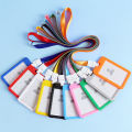 Double-sided transparent work permit card cover integrated buckle lanyard employee tag ID card cover meal card water card protective cover.