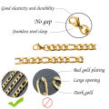 Wholesale 5mm 6mm Stainless Steel Necklace Mens 14k 18K Gold Plated Filled Cable Franco Chain Figaro Chain Rope Chain.