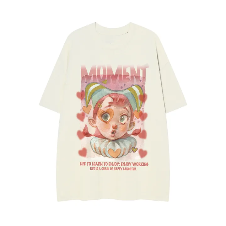 American%20fashion%20brandoversizeTravel%20Couple%20plus%20Size%20Summer%20Loose%20Trendy%20All-Match%20CartoonTWomen's%20T-shirt%20-%20Image%202