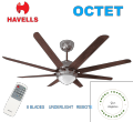 Havells Octet 1320MM / 53" Underlight with Remote 8 Blades Ceiling Fan. 