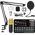 Podcast Equipment Bundle Live Sound Card Variant Bm800 Microphone Complete Set of Live Broadcasting Replacement. 