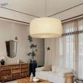 Pendant Lights Paper Lampshade (E27 Bulb) Simple/Off Switch Bedside Ceiling Light for Reading Room.