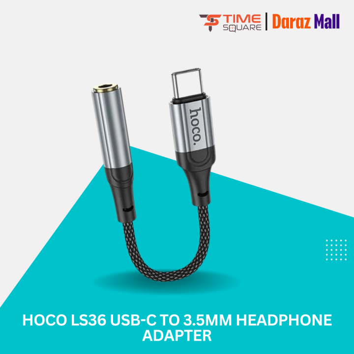 Hoco LS36 USB Type C to 3.5mm Female Headphone AUX Audio Converter DAC Chip For Google Pixel 4 3 2 XL Samsung Galaxy S20/Ultra, S20+,S10, Huawei P40, Pro, P30, Oneplus 8,8 Pro,8T,7,7 Pro,7T, Pro by Time Square