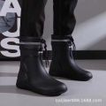 Baijiaer's new medium tube bundle mouth fashion water shoes for men and women waterproof and non-slip car wash fishing medium tube plastic rain boots. 
