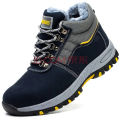 【selevn roind】 High Quality Winter Boots Men Steel Toe Cap Safety Boots Work Shoes Men Puncture-Proof Work Boots Plush Warm Safety Shoes male.