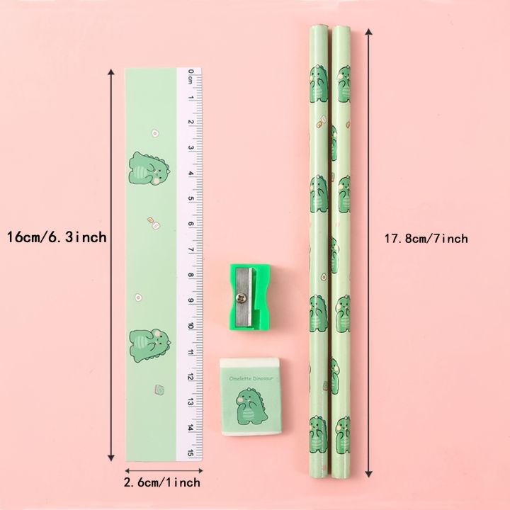 5Pcs%20Cute%20Cartoon%20Pencil%20Set%20Sharpener%20Eraser%20Ruler%20Set%20Gift%20for%20Kids%20School%20Office%20Writing%20Supplies%20Stationery%20-%20Image%206