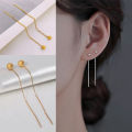 1 Pair Hot Selling Ball Sui Suta Earrings 24K Gold Water Drop Set H1 Pendant Eardrop Versatile Personality Autumn Retro Kaner Dul Popular Jewelry Accessories Birthday Wedding Engagement Bridal Party Unique Gift Item for Ladies Gold/Silver Color. 