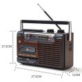 Portable cassette player, wooden recorder, outdoor old portable radio, FM, am, SW.